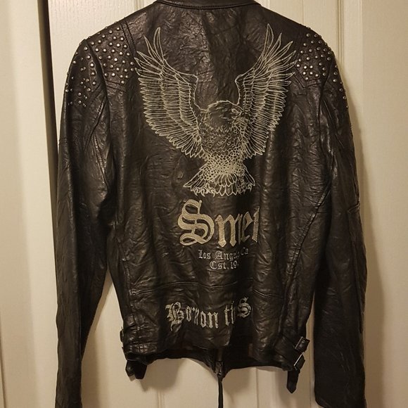 Cool disressed motorcycle leather jacket. - Picture 2 of 3